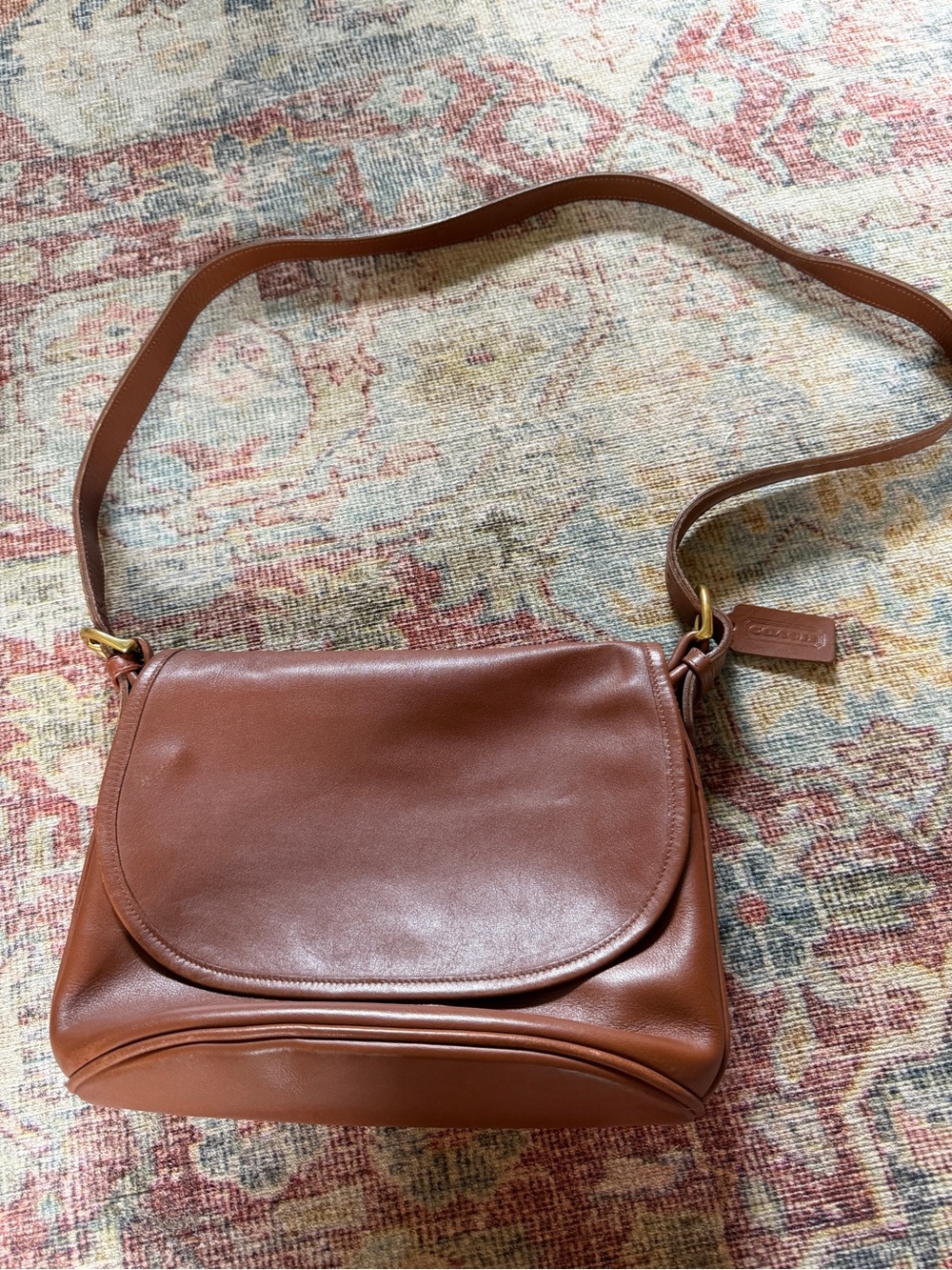 Coach Vintage Fletcher Flap 4150 SoHo Lightweight Leather Crossbody Cognac Brown